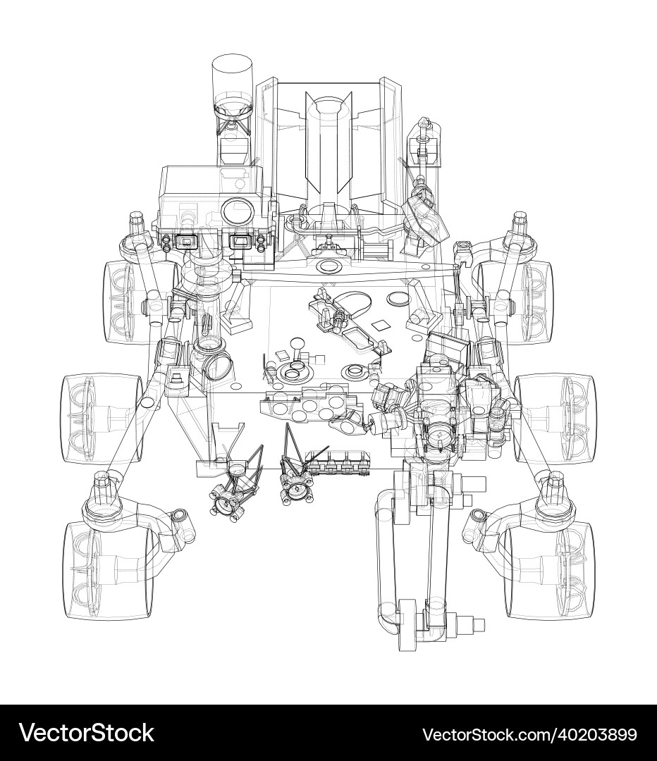 Mars rover rendering of 3d vector image
