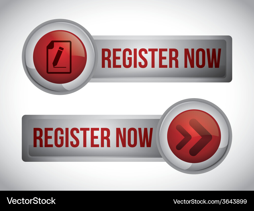 Modern Register Button Set Vector Image