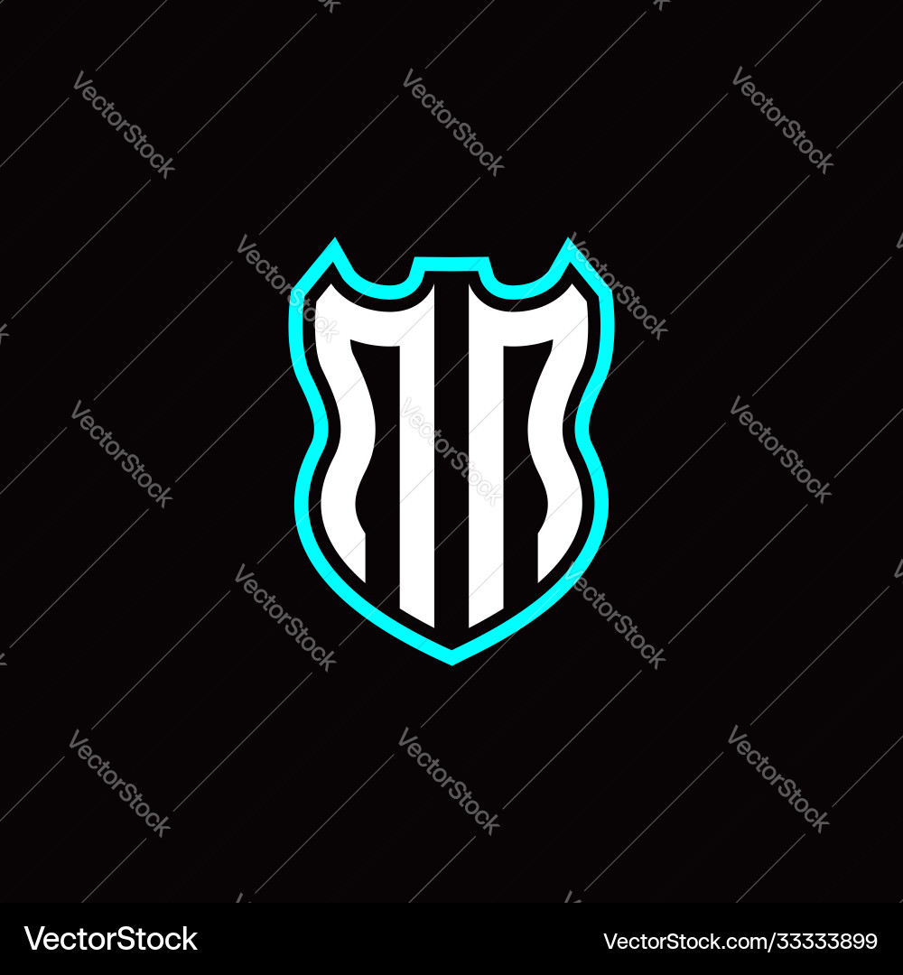 N initial logo design with shield shape N initial logo design with shield shape vector image