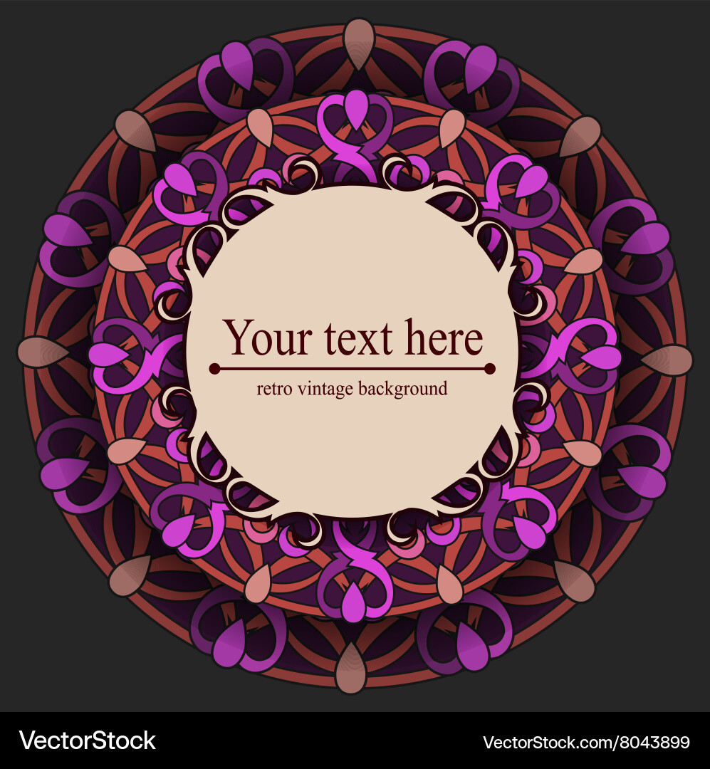 Olour decorative design element with a circular Vector Image