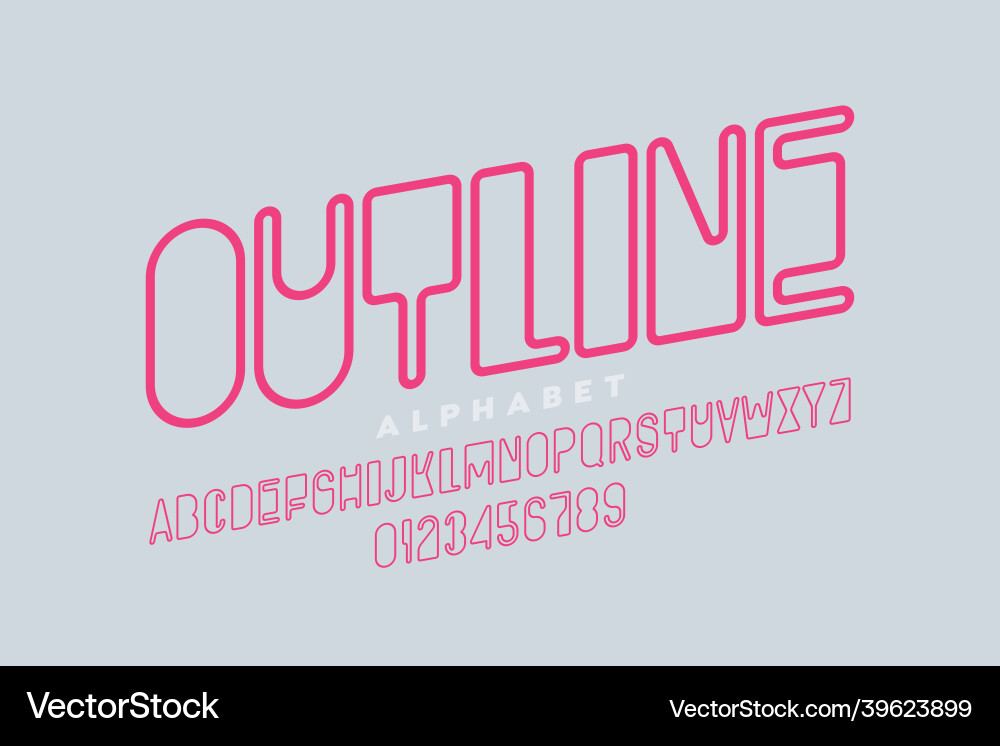 Outline style font design alphabet letters Outline style font design alphabet letters vector image