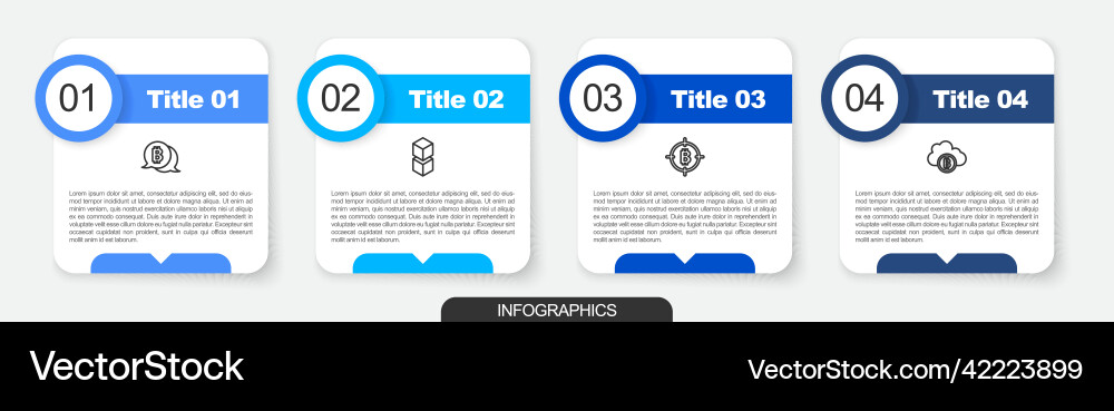Set line bitcoin blockchain technology Set line bitcoin blockchain technology vector image