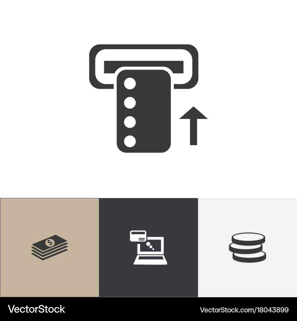 Set of 4 editable banking icons includes symbols vector image