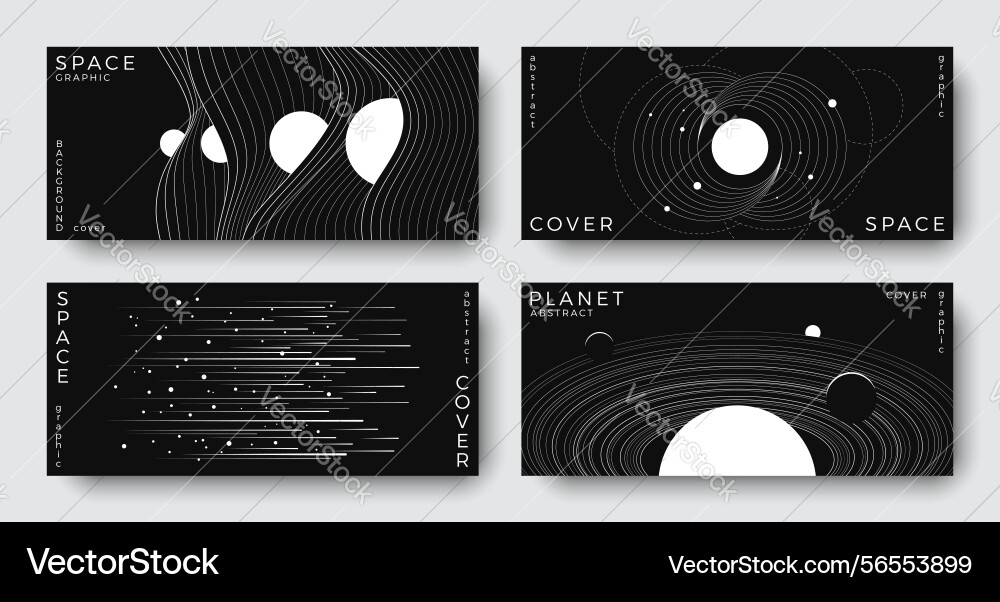 Set of abstract space horizontal backgrounds Set of abstract space horizontal backgrounds vector image