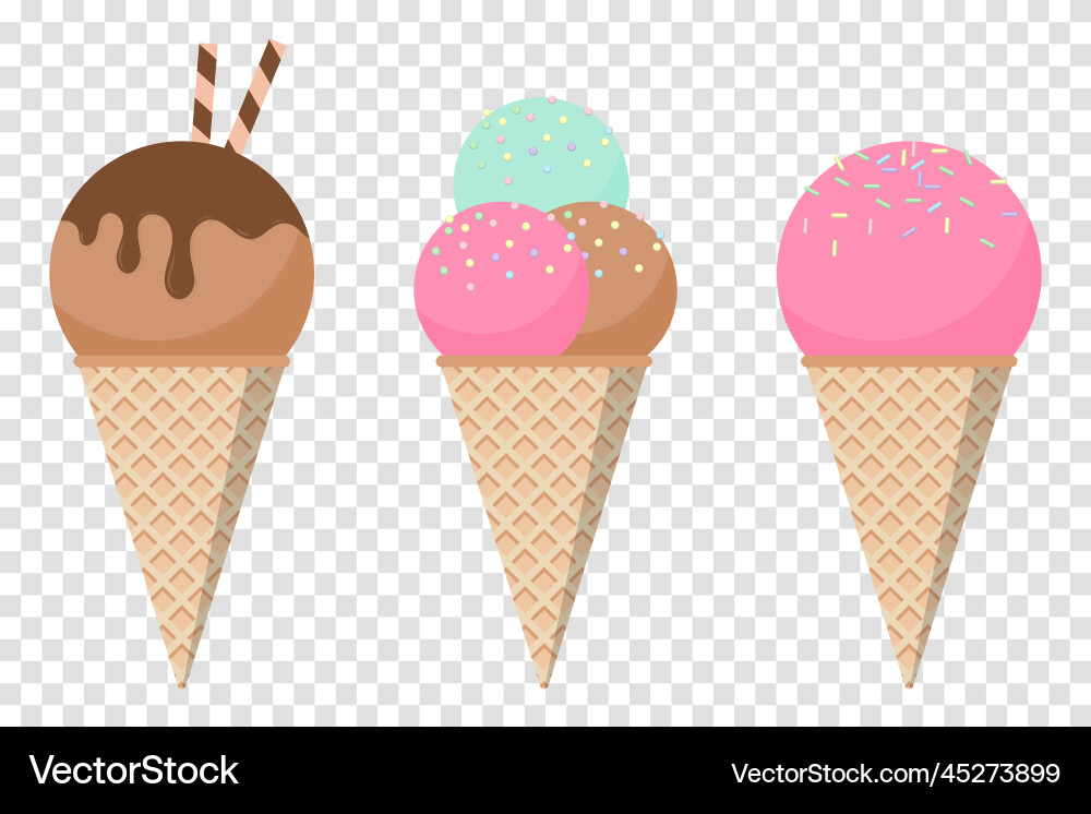 Sweet ice cream collection funny Sweet ice cream collection funny Vector Image