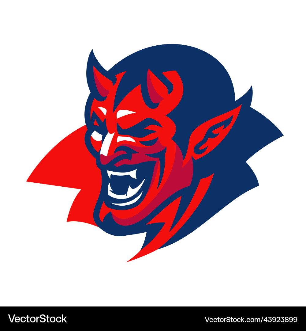 Vicious devil mascot logo in quarter view