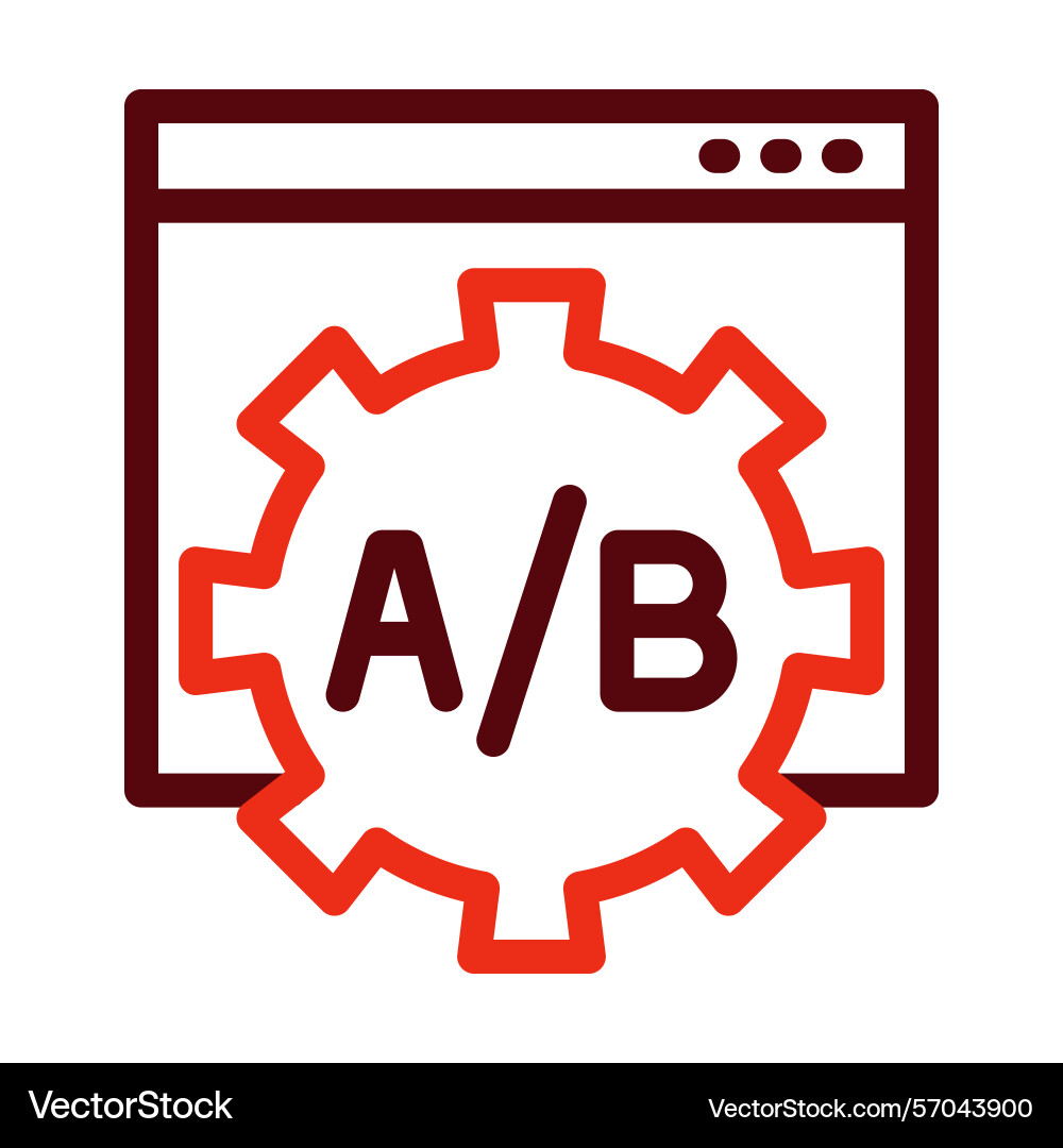 Ab testing thick line two color icons Vector Image