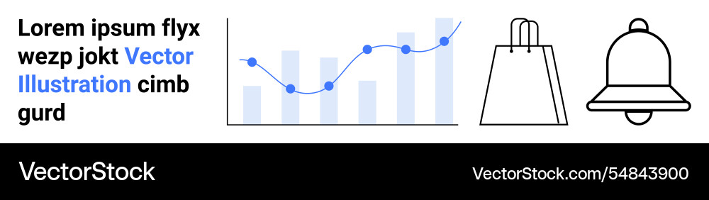 Analytics dashboard with graph shopping bag Analytics dashboard with graph shopping bag vector image