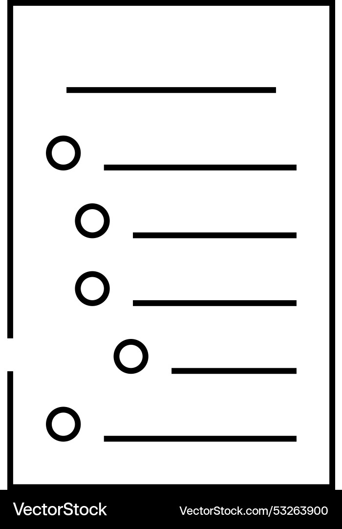 Bullet points list line icon Bullet points list line icon vector image