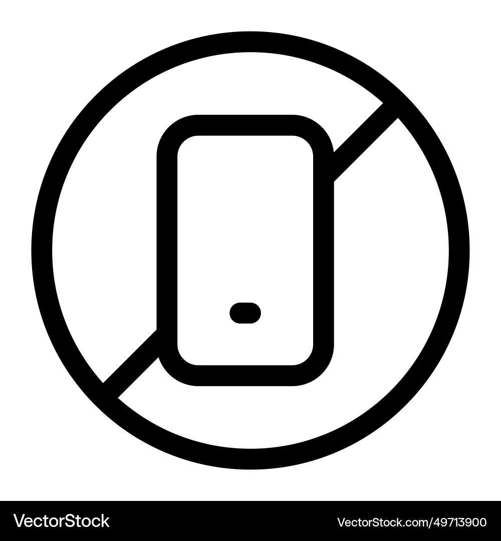 Cellular device usage is strictly prohibited Vector Image