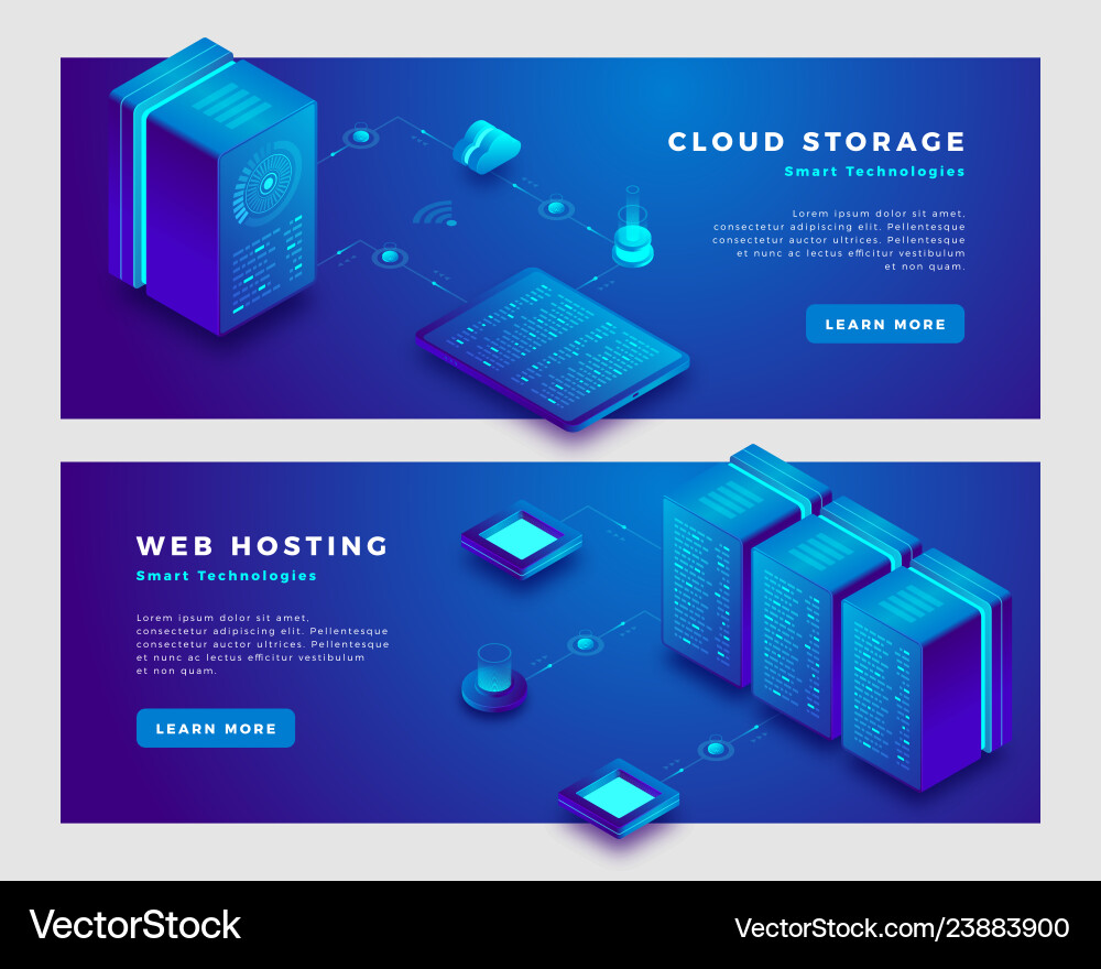 Cloud Storage & Web Hosting Concept vector image