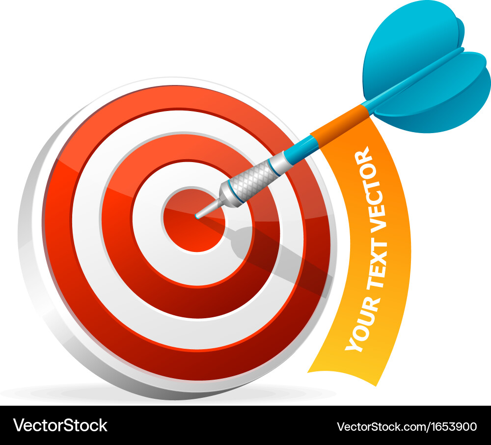 Dartboard with Target and Text Banner vector image