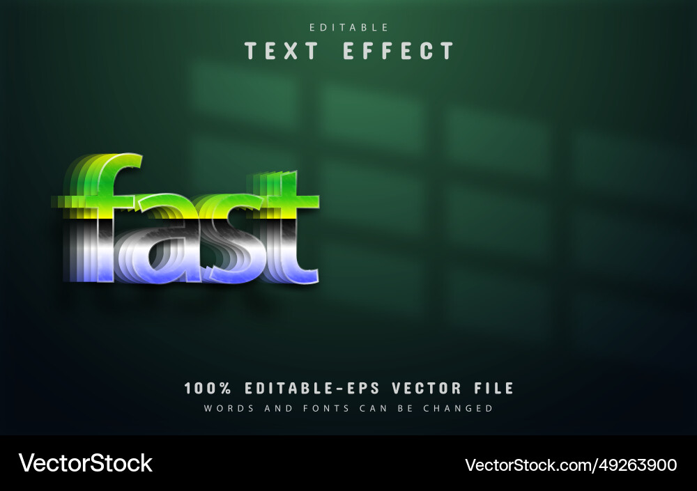 Fast text 3d gradient effect Vector Image