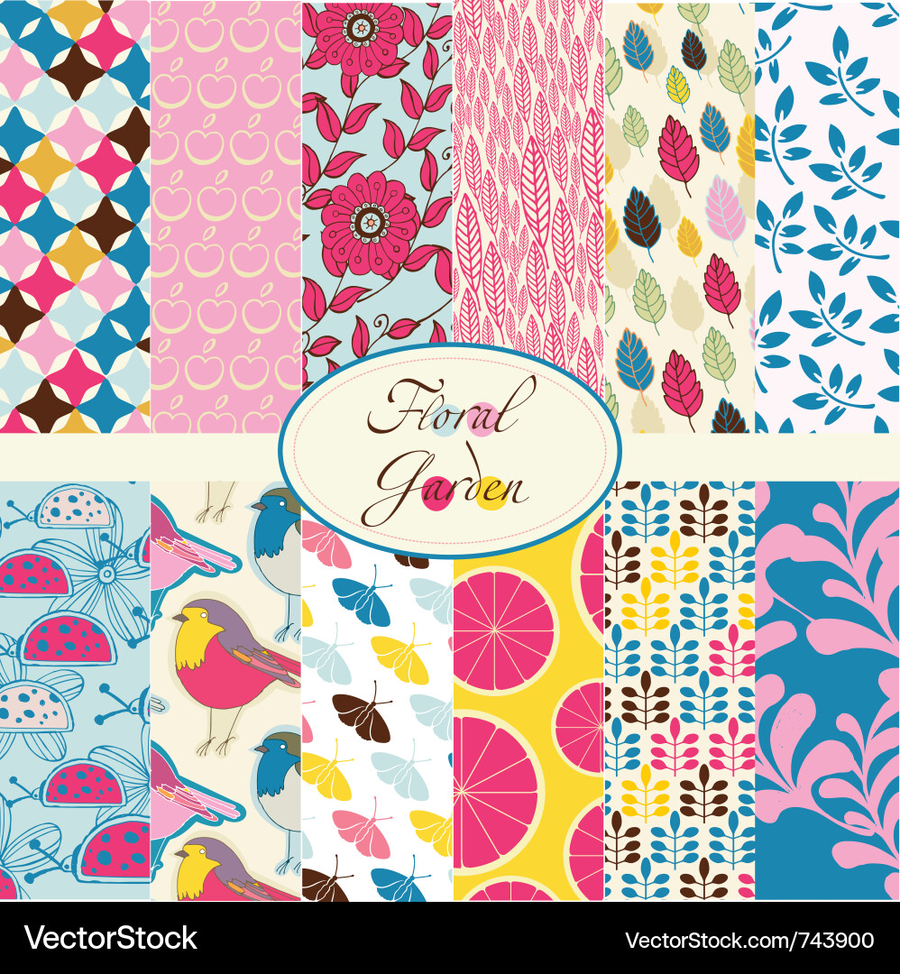 Floral Pattern Collection Vector Image