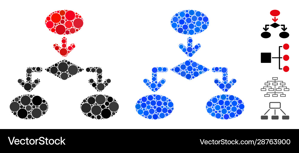 Flowchart mosaic icon spheric items Vector Image