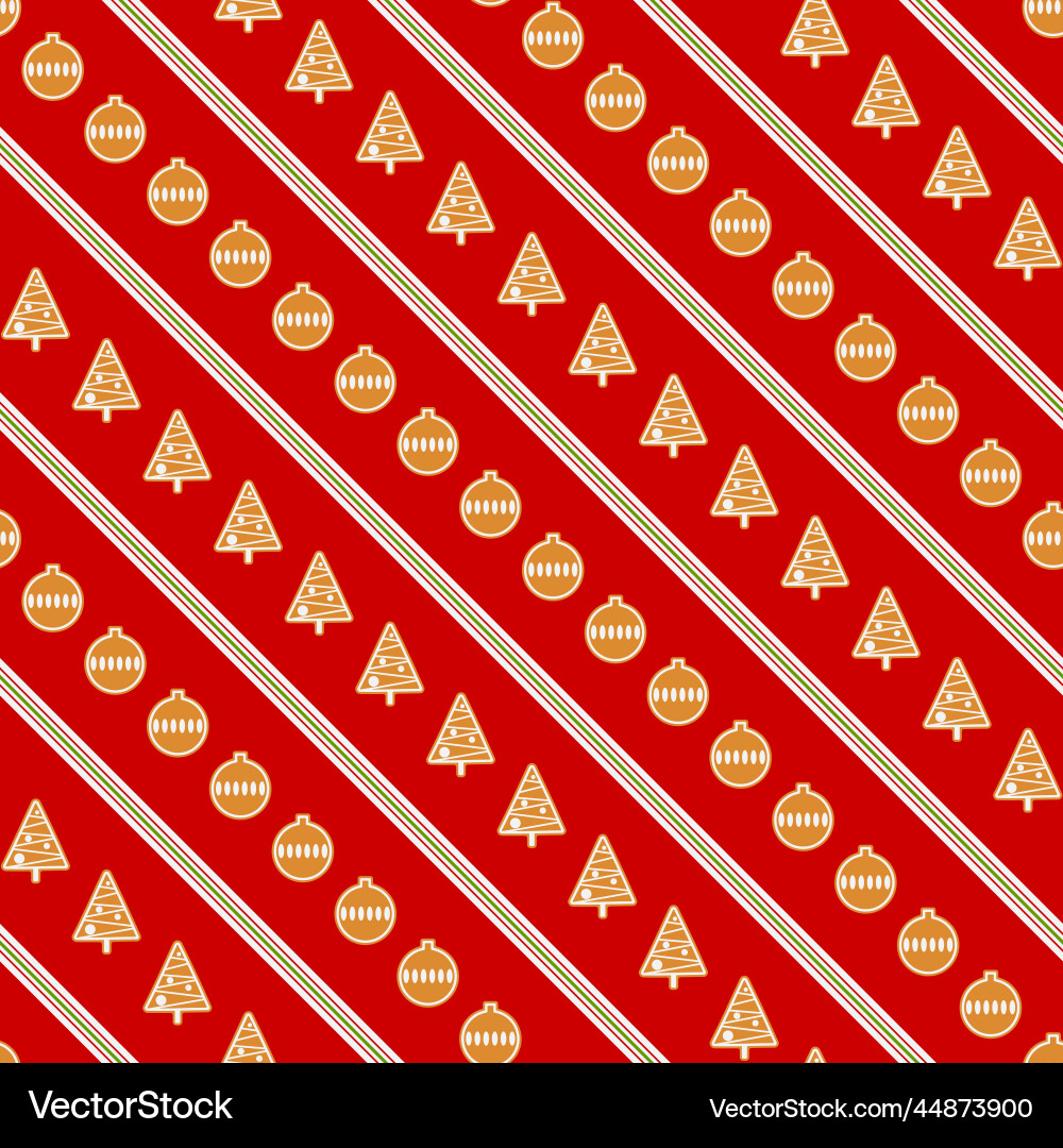 Gingerbread seamless pattern with diagonal Gingerbread seamless pattern with diagonal vector image