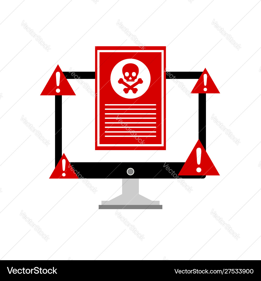 Hacker activity computeralert notification vector image