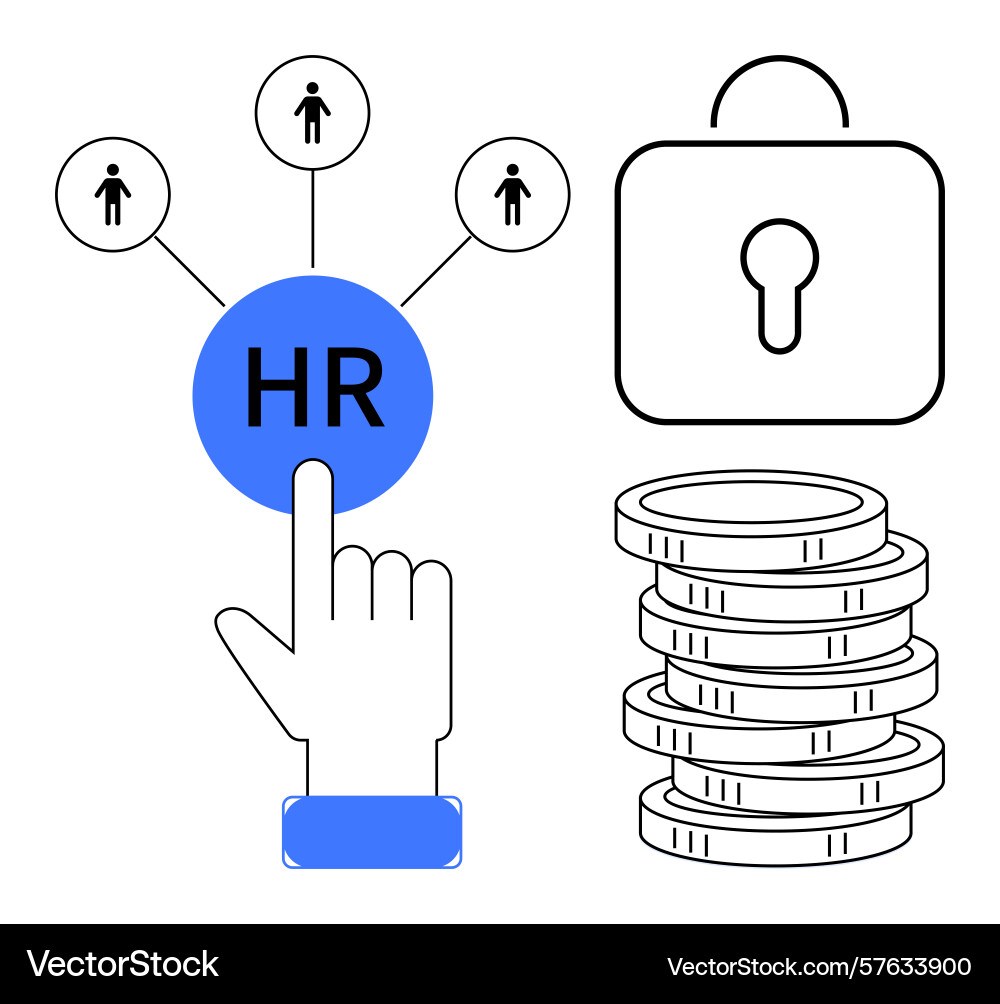 Human resources management and data security Vector Image