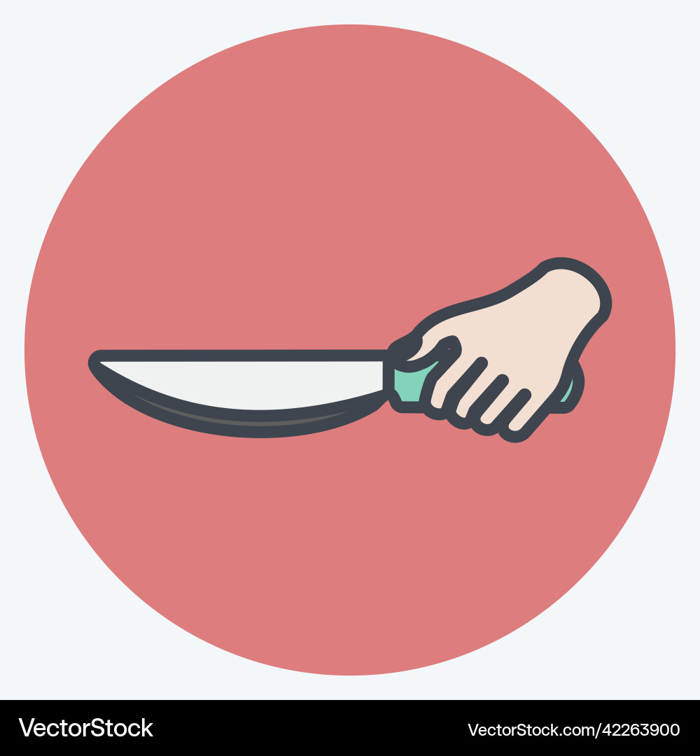 Icon holding knife suitable for hand actions Icon holding knife suitable for hand actions vector image