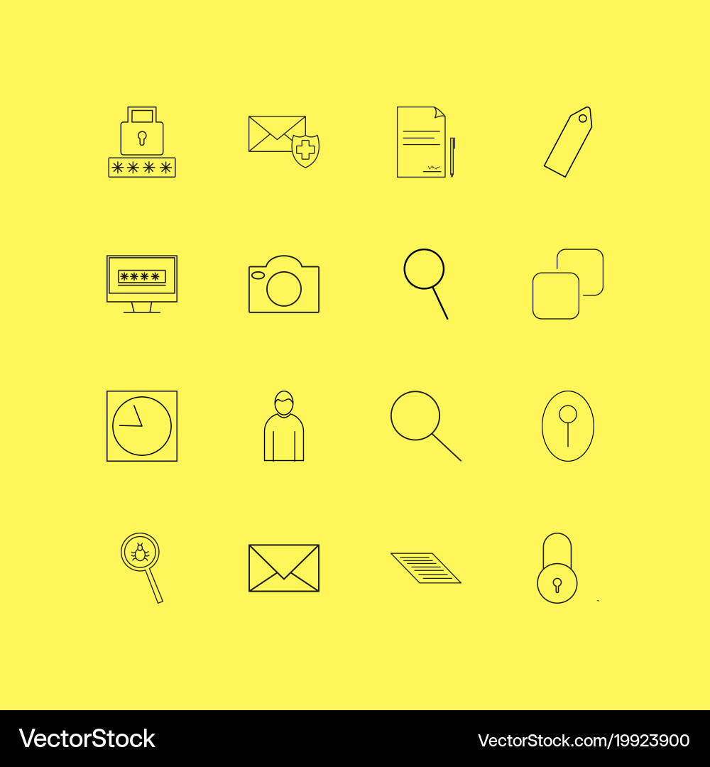 Internet of things linear icon set simple outline Vector Image