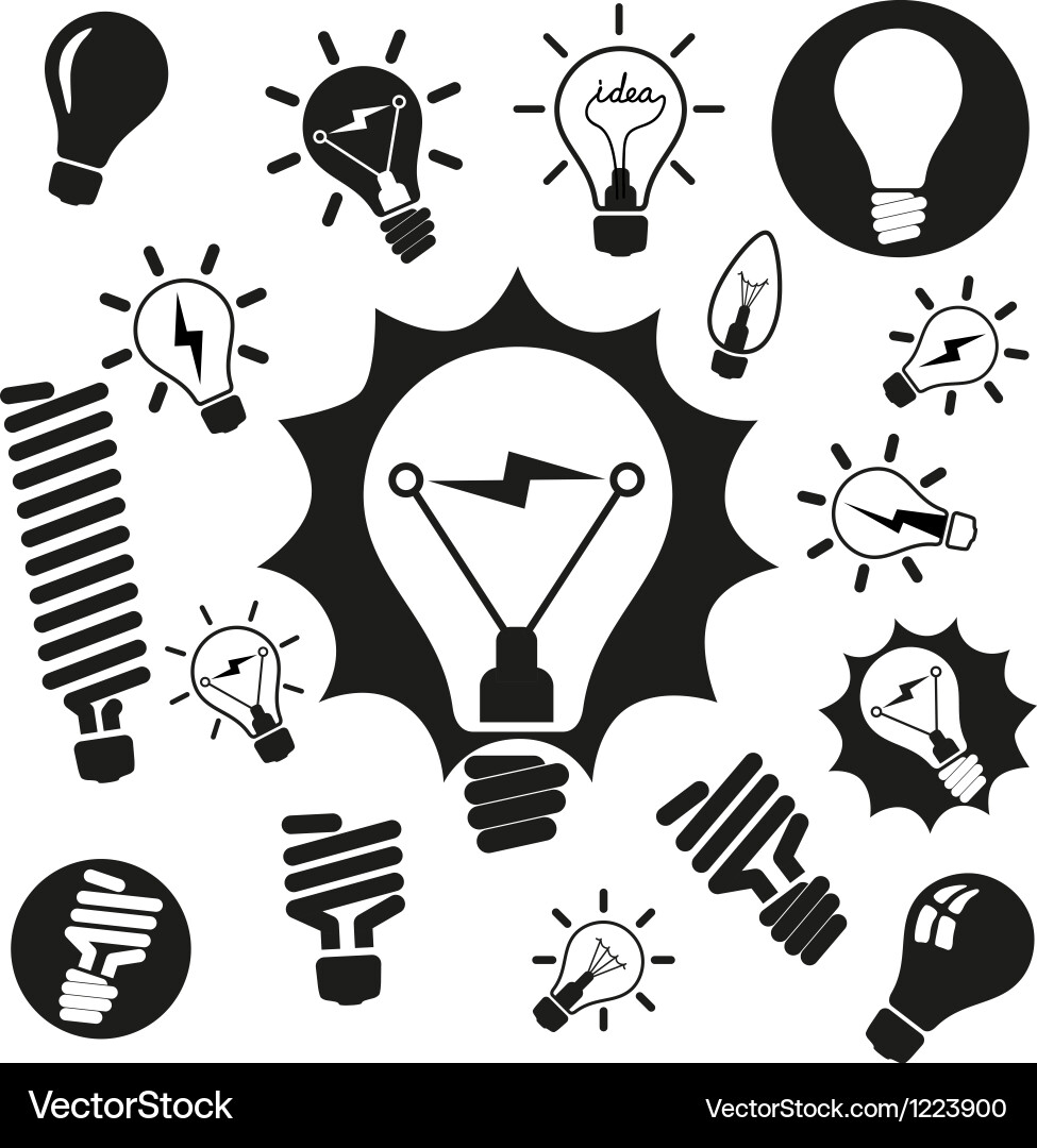 Light Bulb Icon Set - Modern & Simple Vector Image