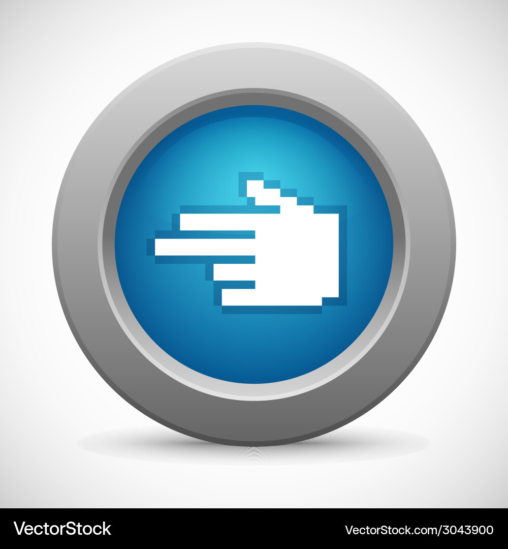 Pixel hand pointer button vector image