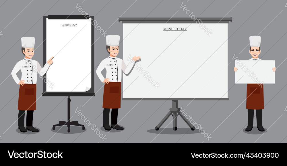 Professional man chef working character design Professional man chef working character design vector image