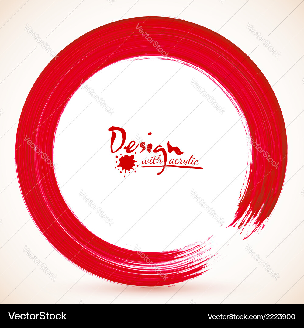 Red Paint Splash Circle Frame Vector Image