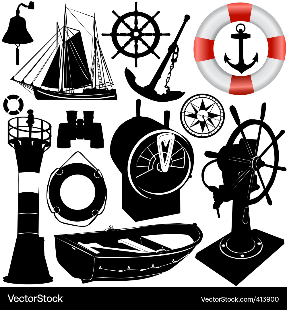 Sailing Objects Collection vector image