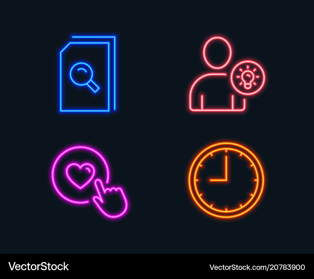 Search files user idea and like button icons Search files user idea and like button icons vector image