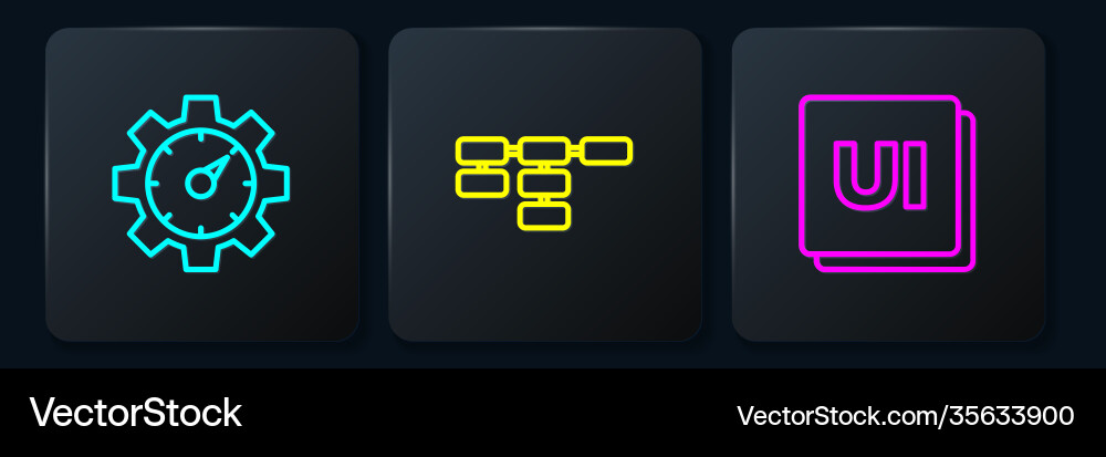 Set line website statistic ui or ux design Set line website statistic ui or ux design vector image
