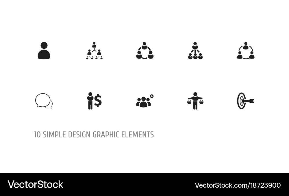 Set of 10 editable team icons includes symbols vector image