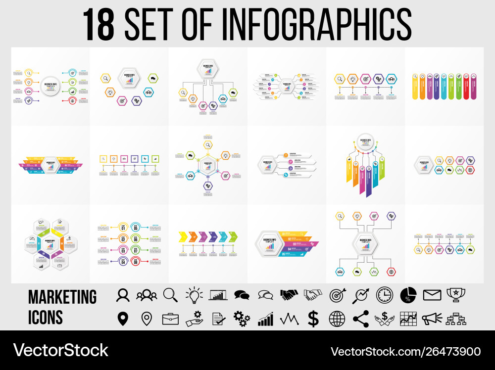 Set of infographics elements design template Set of infographics elements design template Vector Image