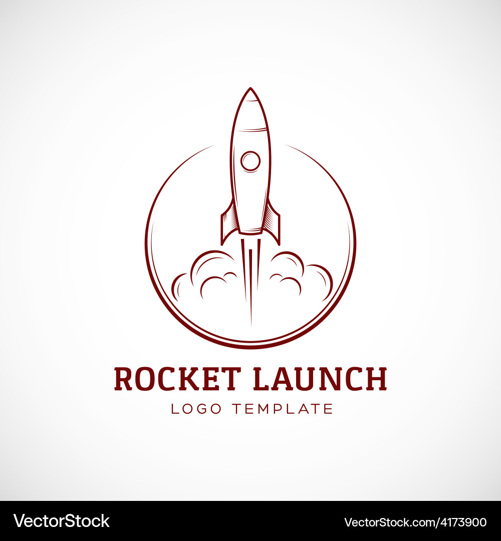 Startup rocket space ship abstract logo Royalty Free Vector