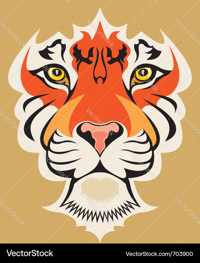 Tiger Head Portrait vector image