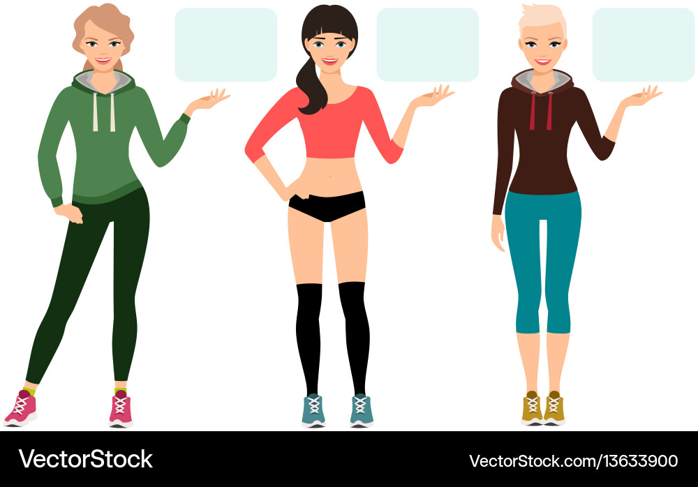 Young woman in sportswear presentation Young woman in sportswear presentation vector image