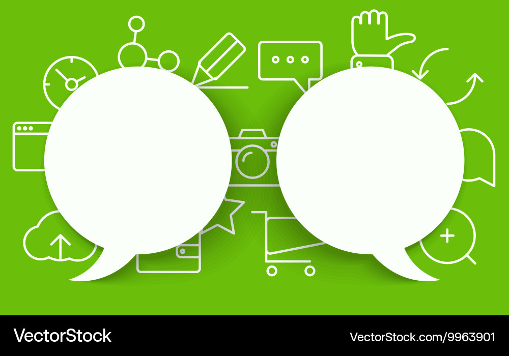 Abstract composition of speech clouds with modern Vector Image
