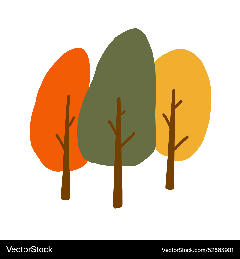 Abstract of three colorful trees Abstract of three colorful trees Vector Image