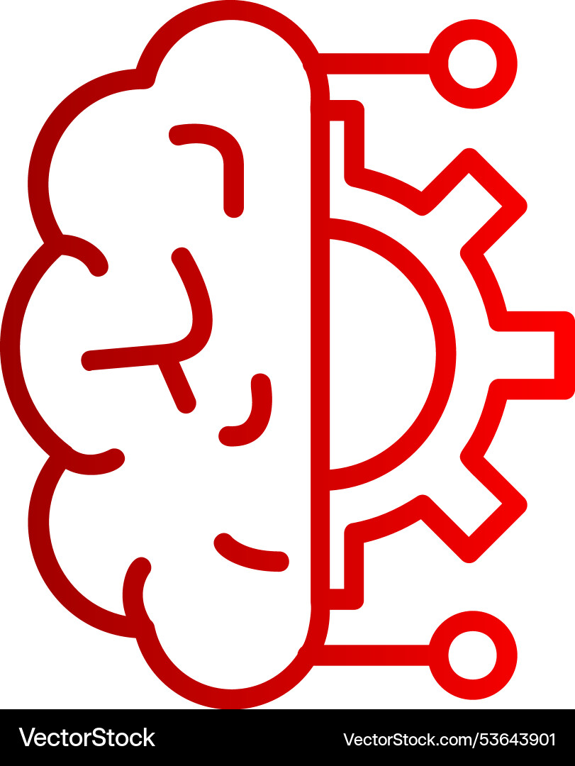 Artificial intelligence line gradient icon Vector Image