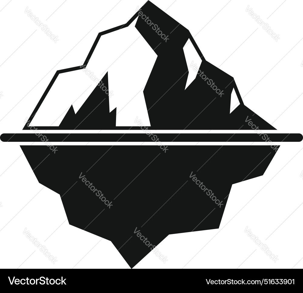 Big iceberg floating in ocean with its hidden part Big iceberg floating in ocean with its hidden part vector image