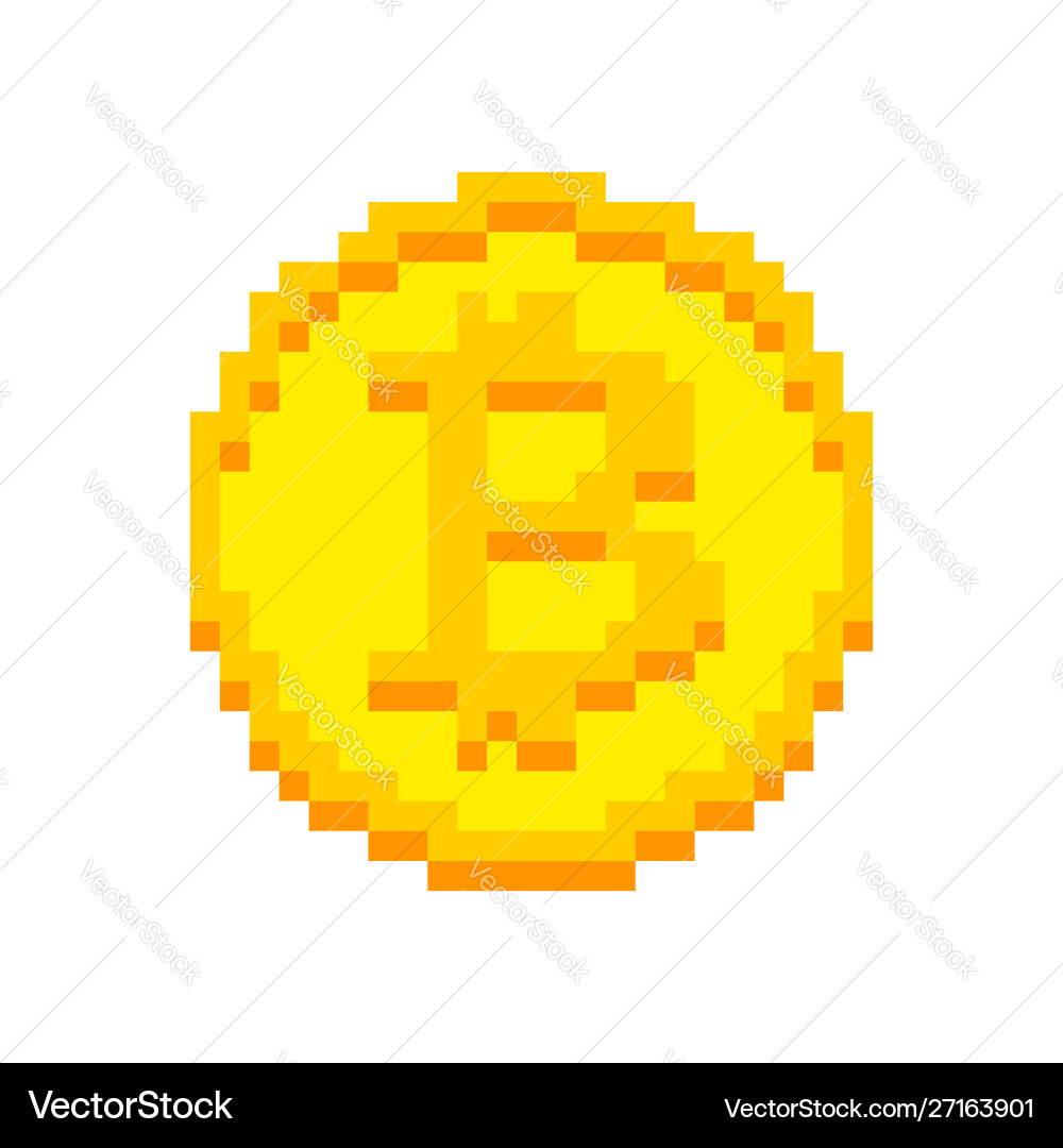 Bitcoin Pixel Art Crypto Coin – Royalty-Free Vector | VectorStock