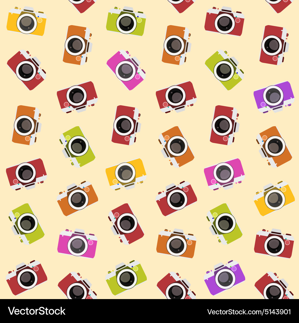 Camera Pattern - Flat Style vector image
