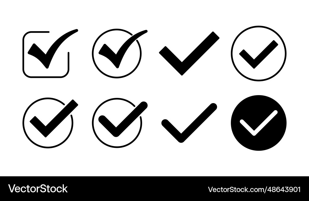 Check icon mark list button vector image
