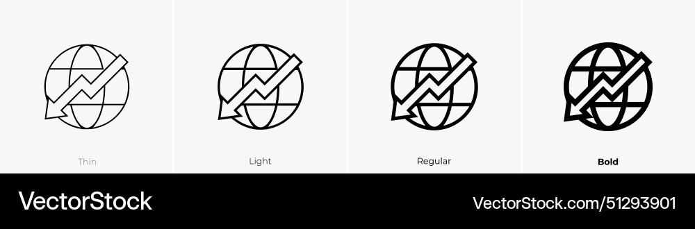 Decrease icon thin light regular and bold style Vector Image