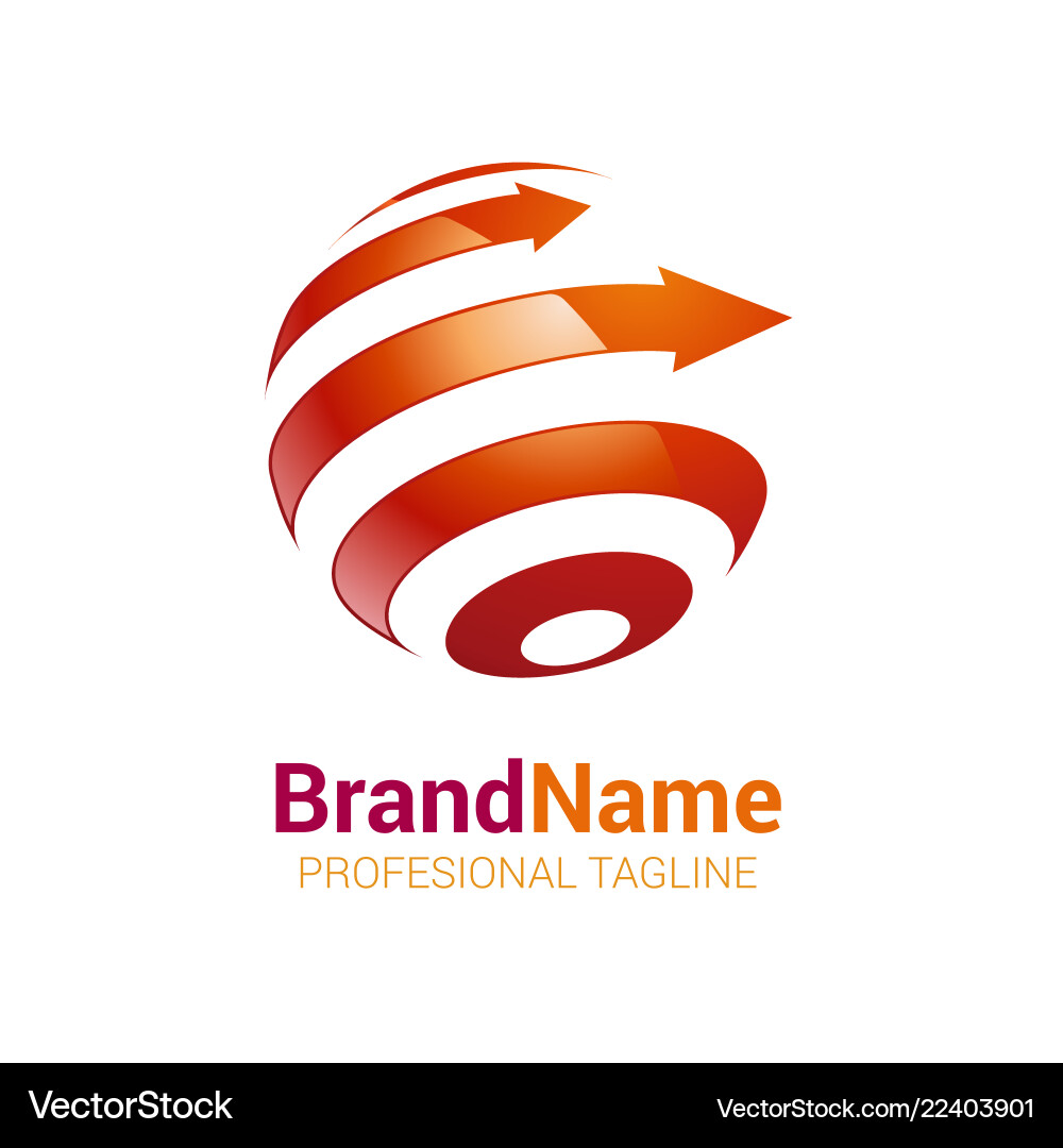 Dynamic Globe with Arrow vector image