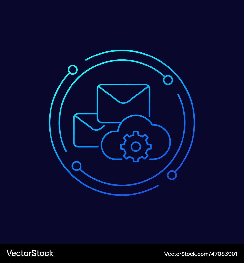 Email automation saas line icon Vector Image