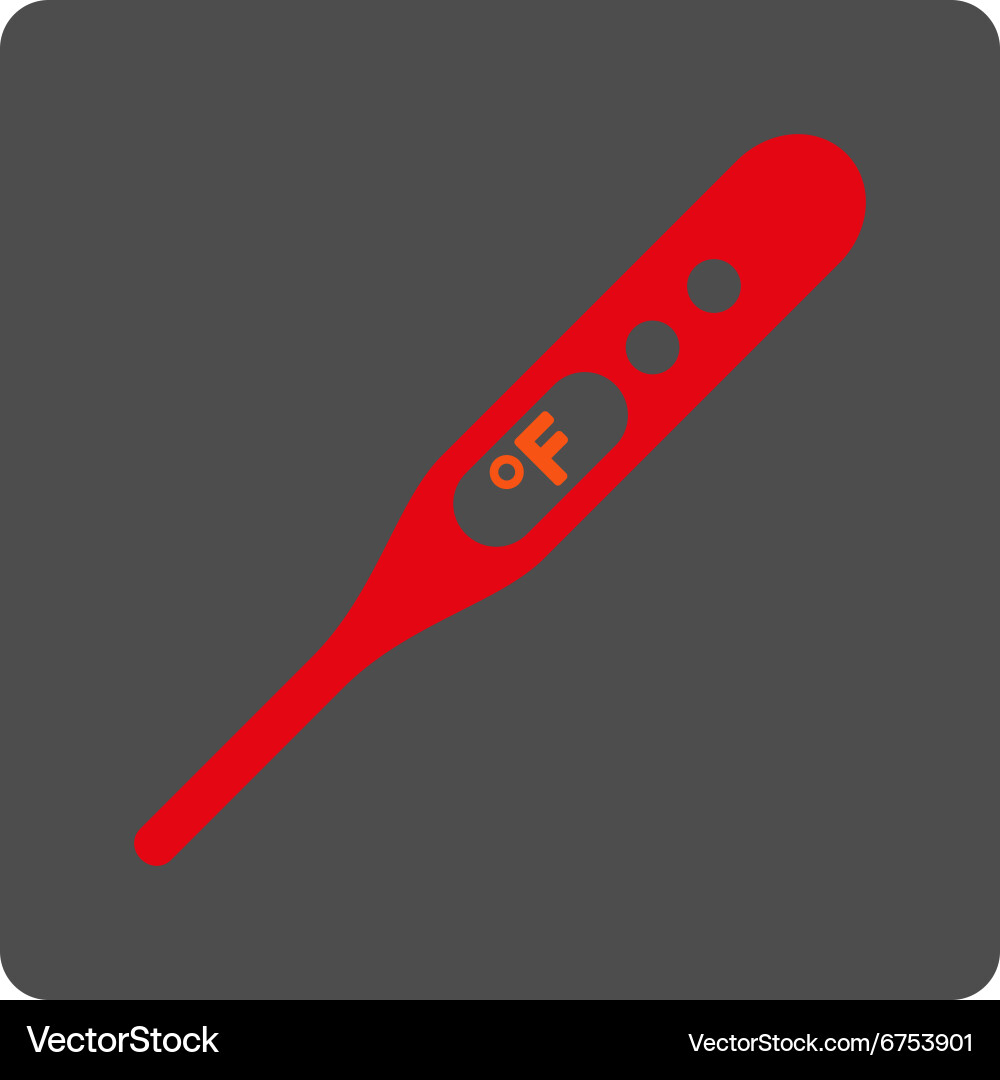 Fahrenheit thermometer rounded square button vector image