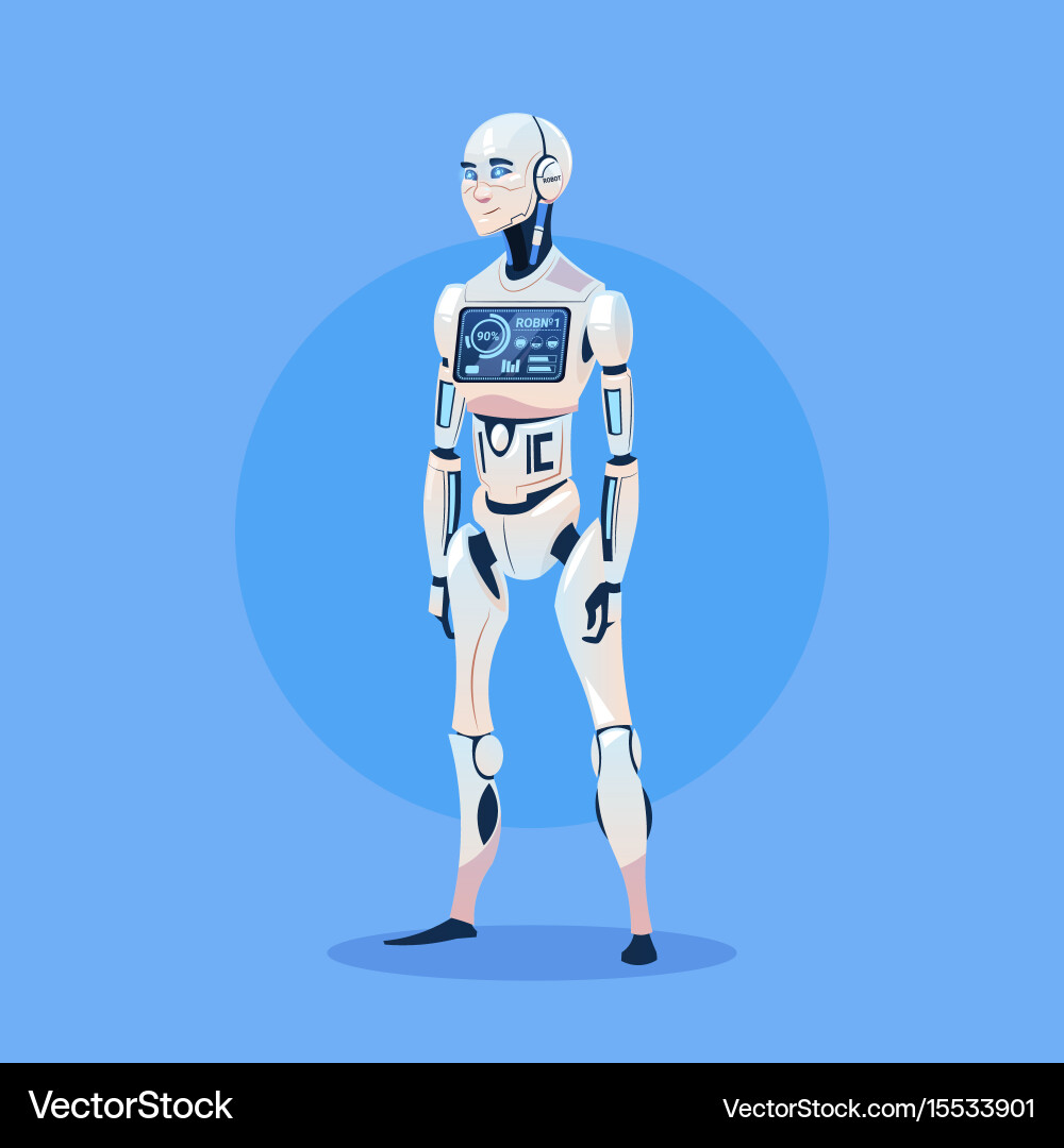 Futuristic Robot AI Character Vector Image