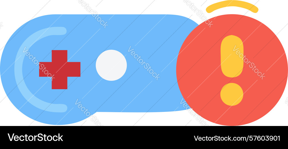 Gaming alert icon controller warning error vector image