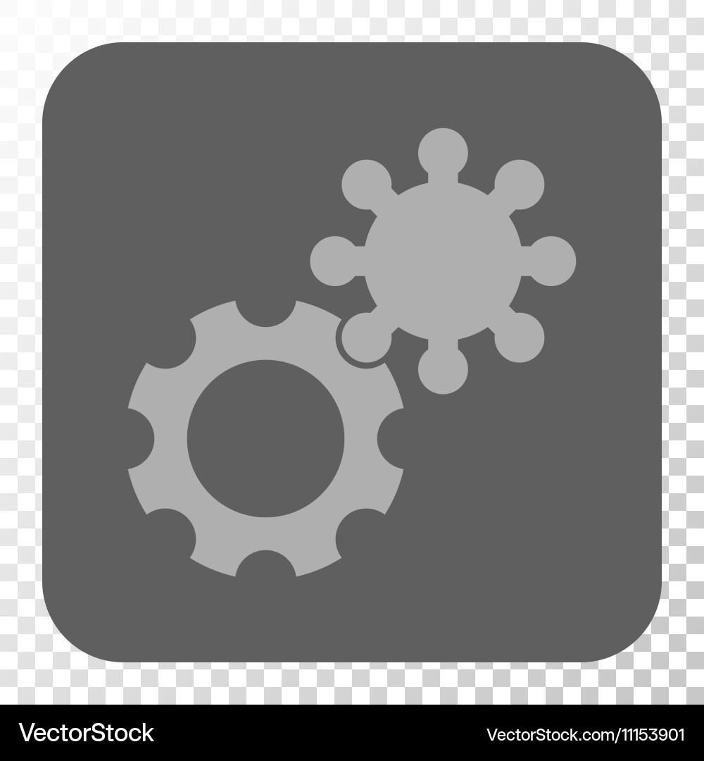 Gears rounded square button vector image